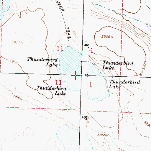 Topographic Map of Thunderbird Lake, OR