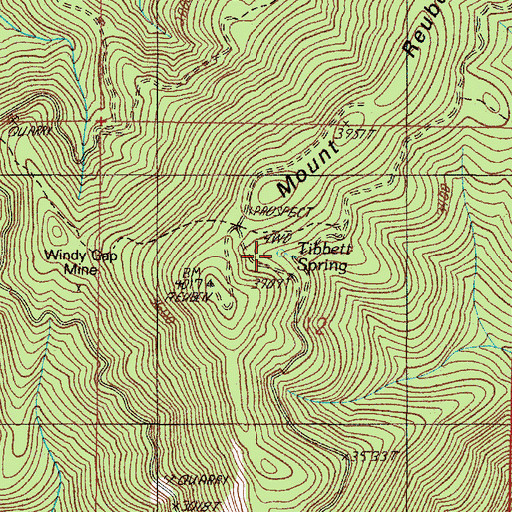 Topographic Map of Tibbett Spring, OR