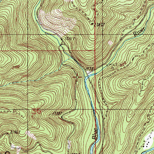 Topographic Map of Tidbits Creek, OR