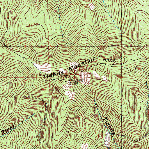 Topographic Map of Tidbits Mountain, OR