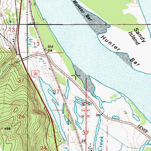 Topographic Map of Tide Creek, OR