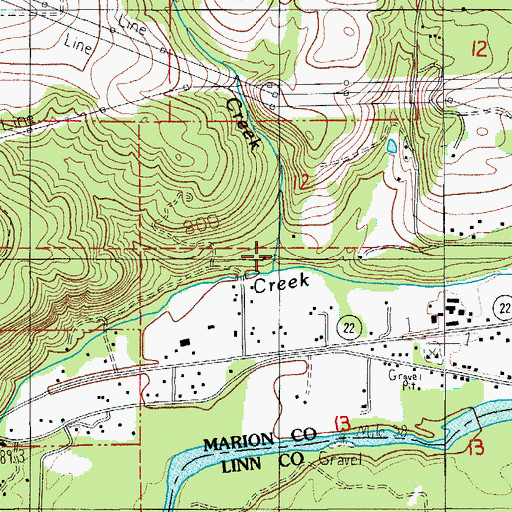 Topographic Map of Tietz Creek, OR
