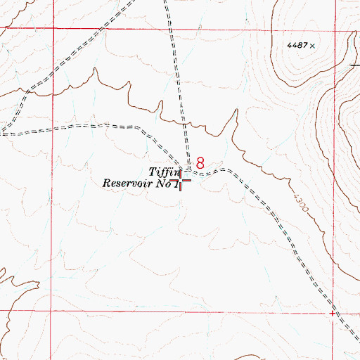 Topographic Map of Tiffin Reservoir Number One, OR