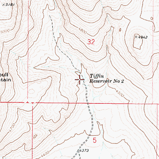 Topographic Map of Tiffin Reservoir Number Two, OR