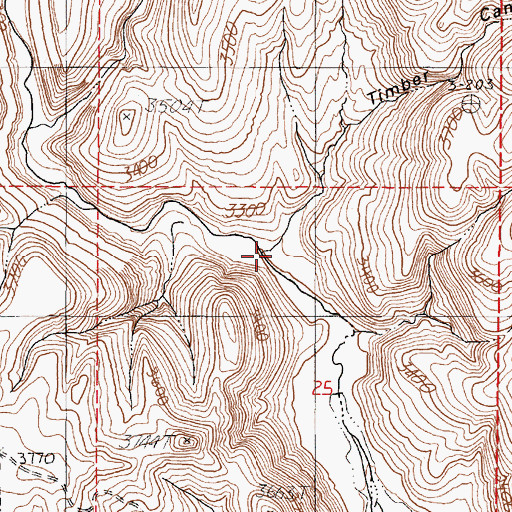Topographic Map of Timber Canyon, OR