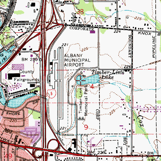 Topographic Map of Timber-Linn Lake, OR