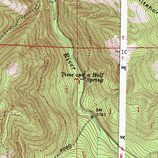 Topographic Map of Time and a Half Spring, OR