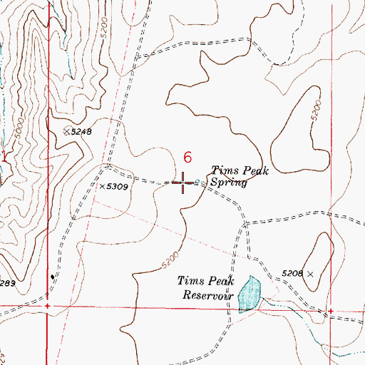 Topographic Map of Tims Peak Spring, OR