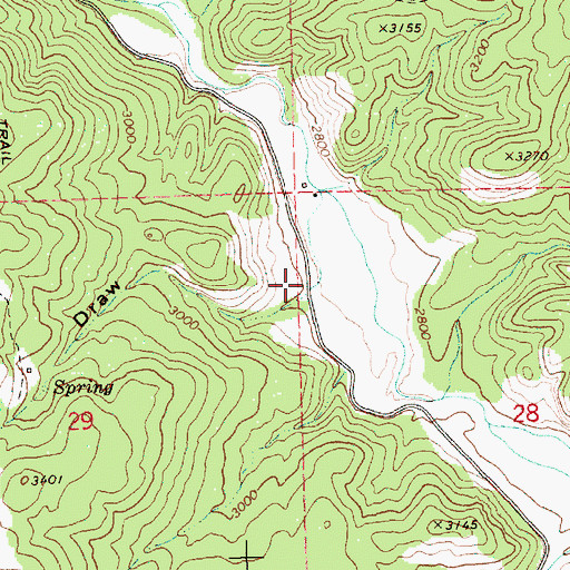 Topographic Map of Tin Can Draw, OR