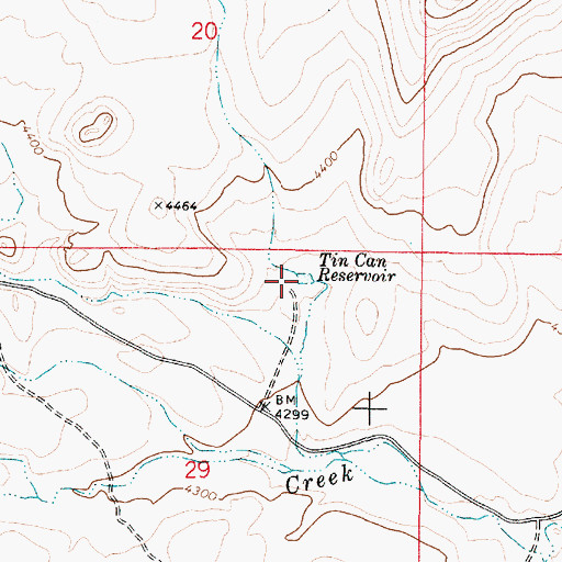 Topographic Map of Tin Can Reservoir, OR