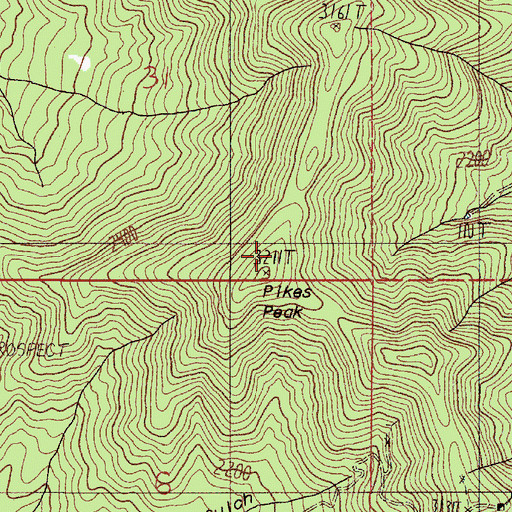 Topographic Map of Tinpan Mine, OR