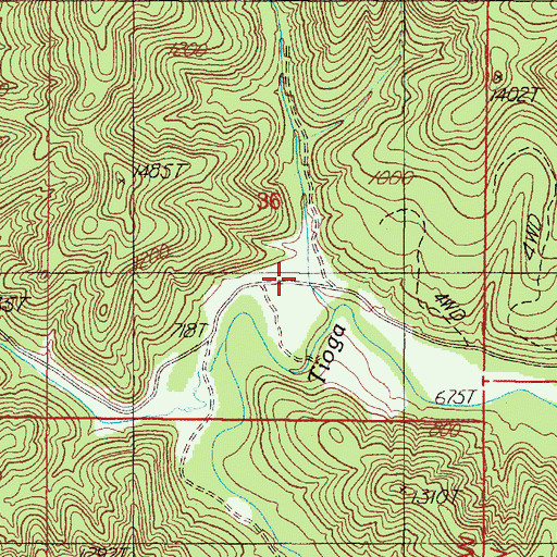 Topographic Map of Tioga Guard Station, OR
