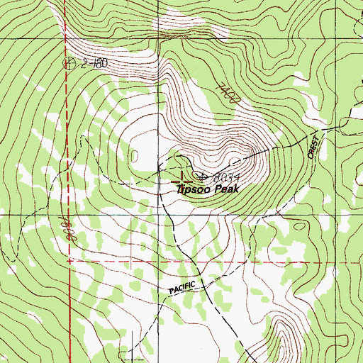 Topographic Map of Tipsoo Peak, OR