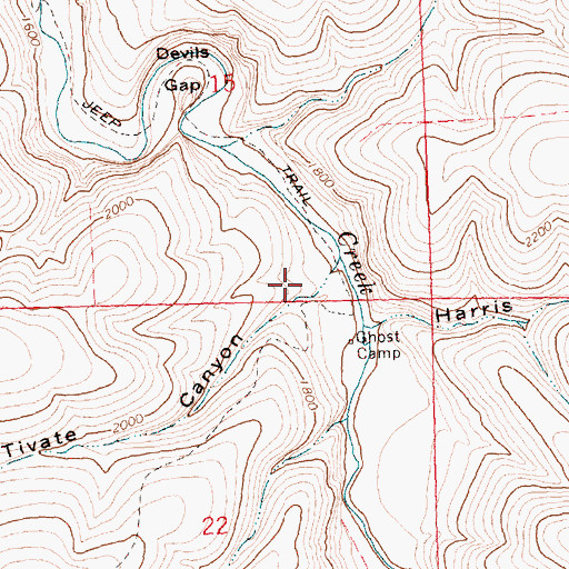 Topographic Map of Tivate Canyon, OR