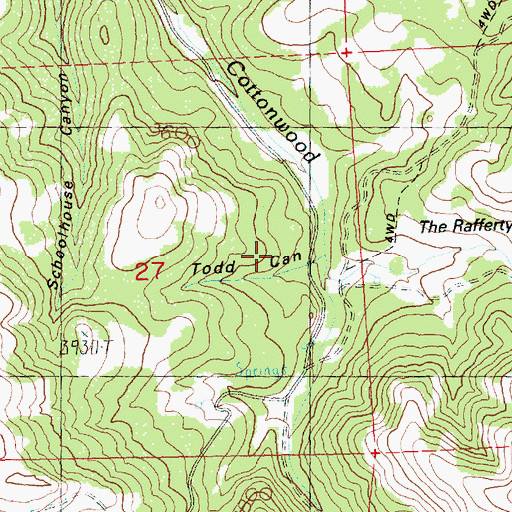 Topographic Map of Todd Canyon, OR