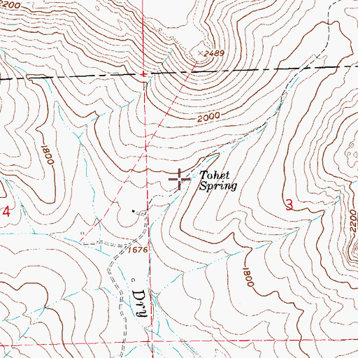 Topographic Map of Tohet Spring, OR