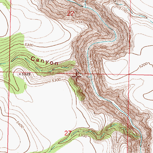 Topographic Map of Tombstone Canyon, OR