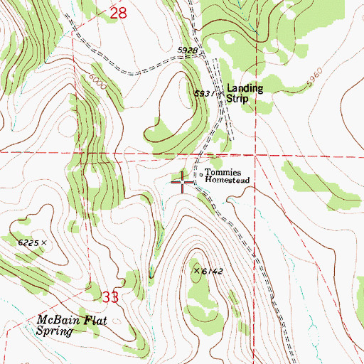 Topographic Map of Tommies Homestead, OR