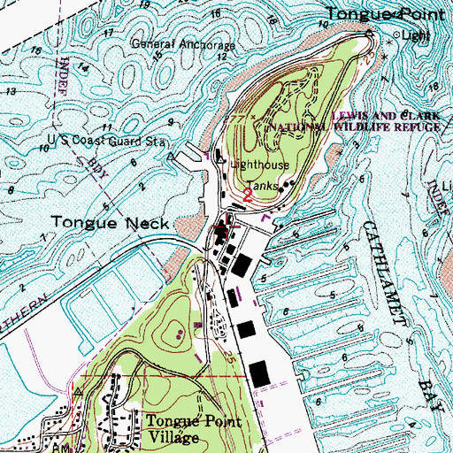 Topographic Map of Tongue Neck, OR
