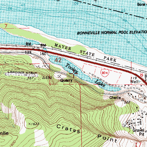 Topographic Map of Tooley Lake, OR