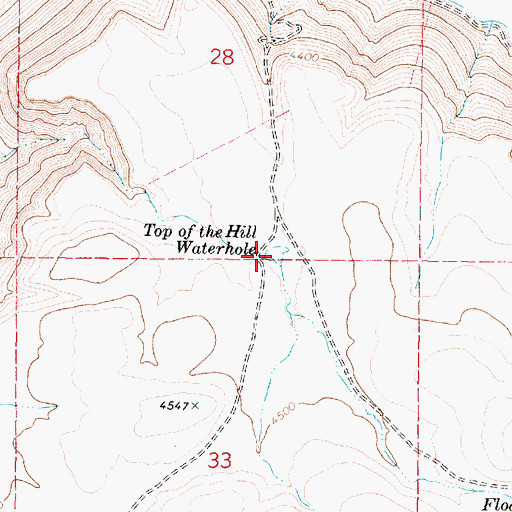 Topographic Map of Top of the Hill Waterhole, OR