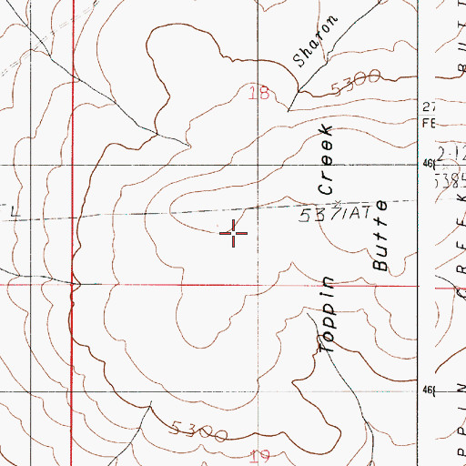 Topographic Map of Toppin Creek Butte, OR