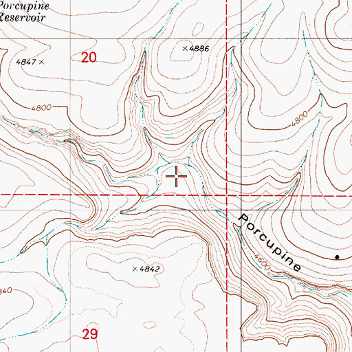 Topographic Map of Toppin Creek Canyon, OR