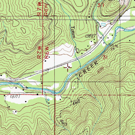 Topographic Map of Totten Creek, OR