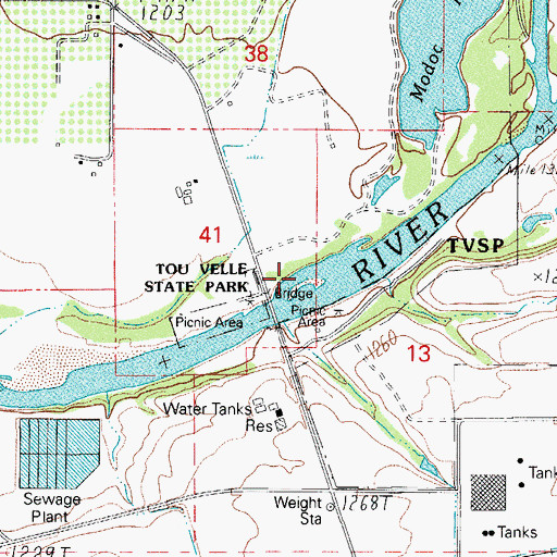 Topographic Map of TouVelle State Park, OR