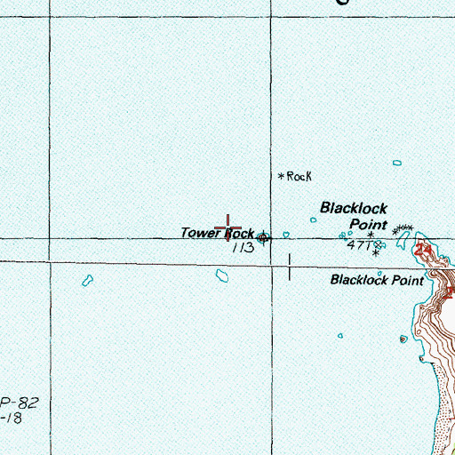 Topographic Map of Tower Rock, OR
