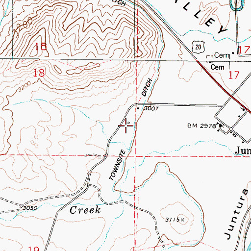 Topographic Map of Townsite Ditch, OR
