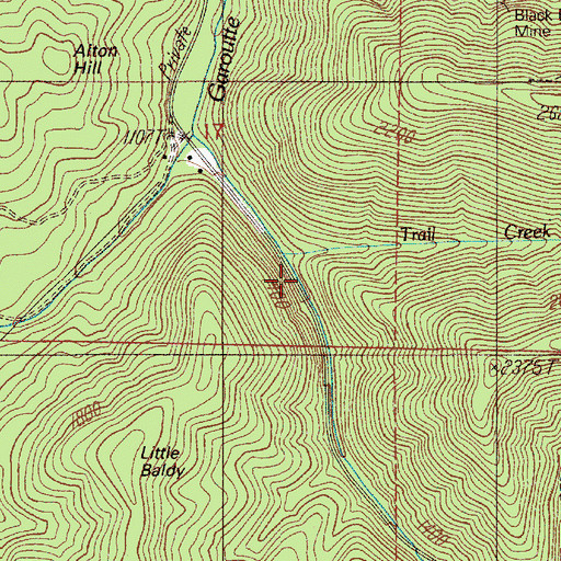 Topographic Map of Trail Creek, OR