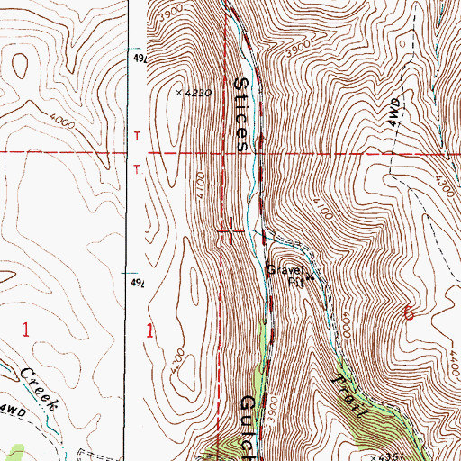 Topographic Map of Trail Creek, OR