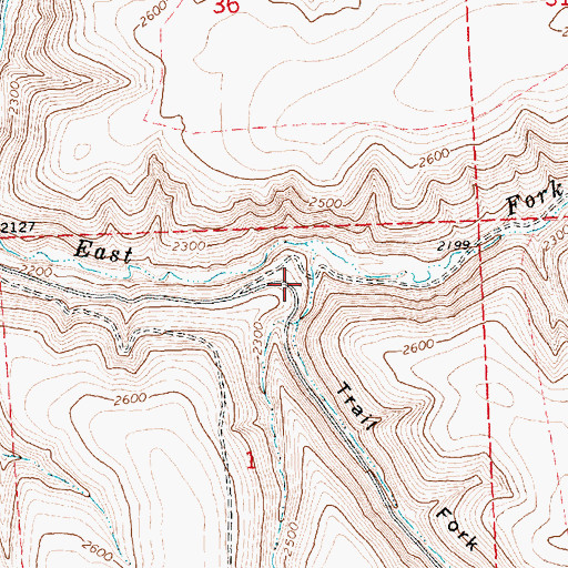 Topographic Map of Trail Fork Canyon, OR