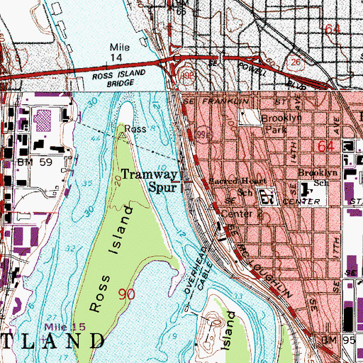Topographic Map of Tramway Spur, OR