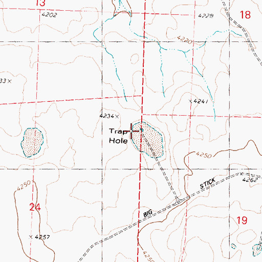 Topographic Map of Trap Hole, OR