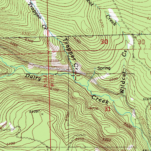 Topographic Map of Trapper Creek, OR