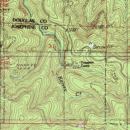 Topographic Map of Trappers Camp, OR
