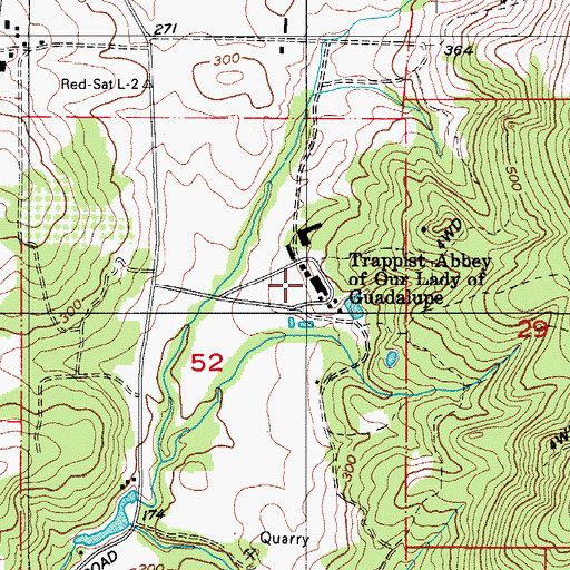 Topographic Map of Trappist Abbey of Our Lady of Guadalupe, OR