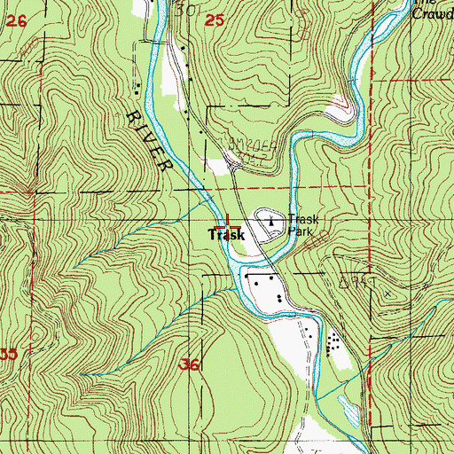Topographic Map of Trask Guard Station, OR