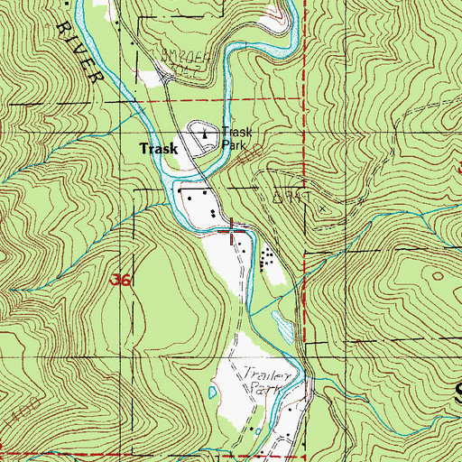 Topographic Map of Trask House, OR