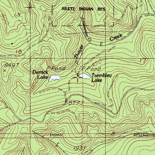 Topographic Map of Trembley Lake, OR