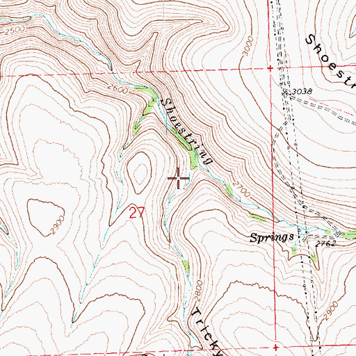 Topographic Map of Tricky Draw, OR