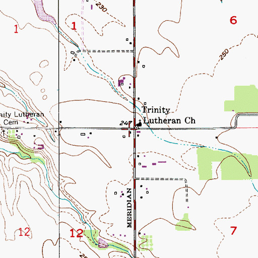 Topographic Map of Trinity Lutheran Church, OR