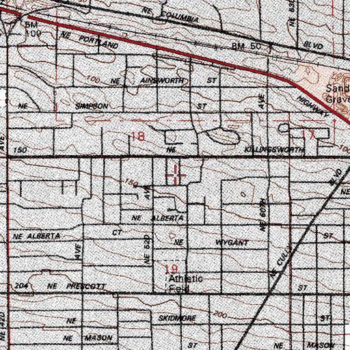 Topographic Map of Trinity Lutheran School, OR