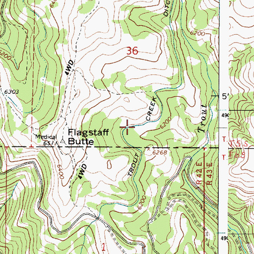 Topographic Map of Trout Creek, OR