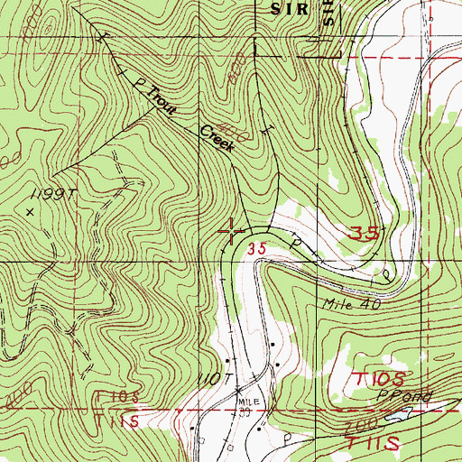 Topographic Map of Trout Creek, OR