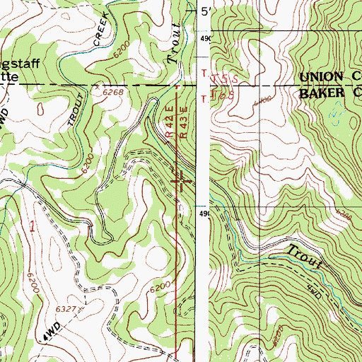 Topographic Map of Trout Creek, OR