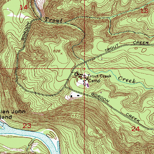 Topographic Map of Trout Creek Camp, OR