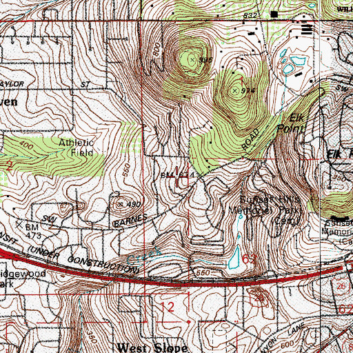 Topographic Map of Tualatin View School (historical), OR